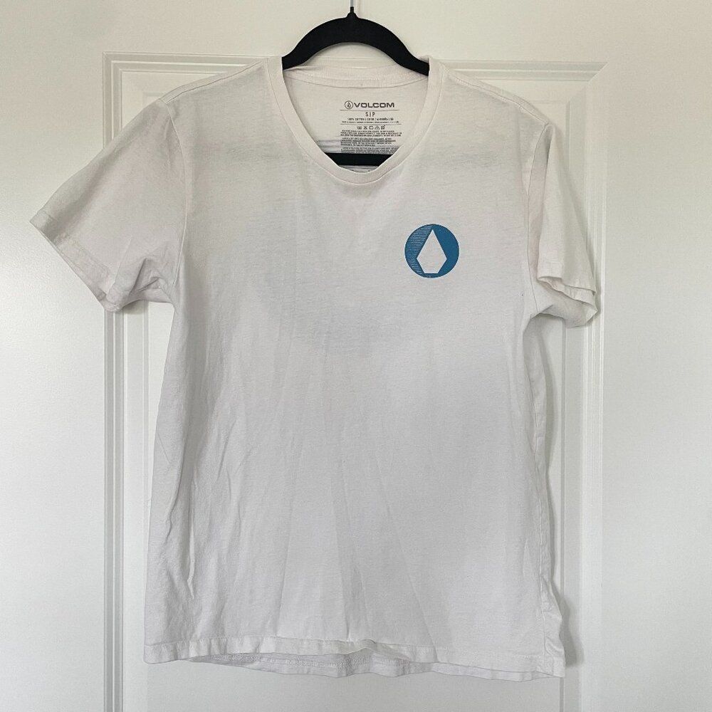 Vintage Men’s Volcom Logo White T-Shirt - Size Small - 100% Cotton
